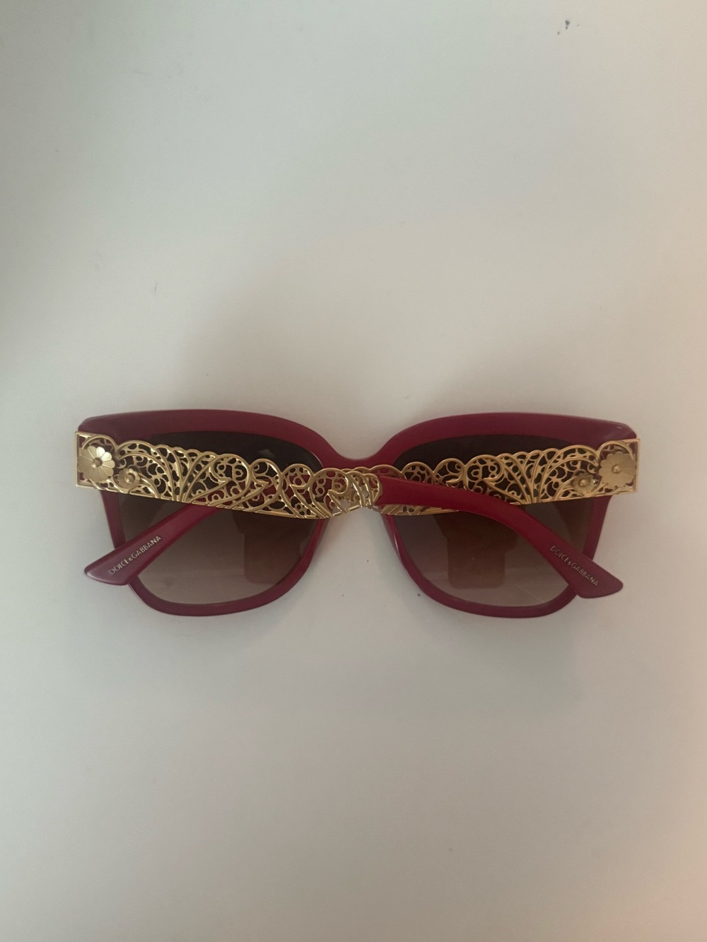 Dolce & Gabbana Women's Cat-Eye Sunglasses - Red Frame with Gradient Lenses